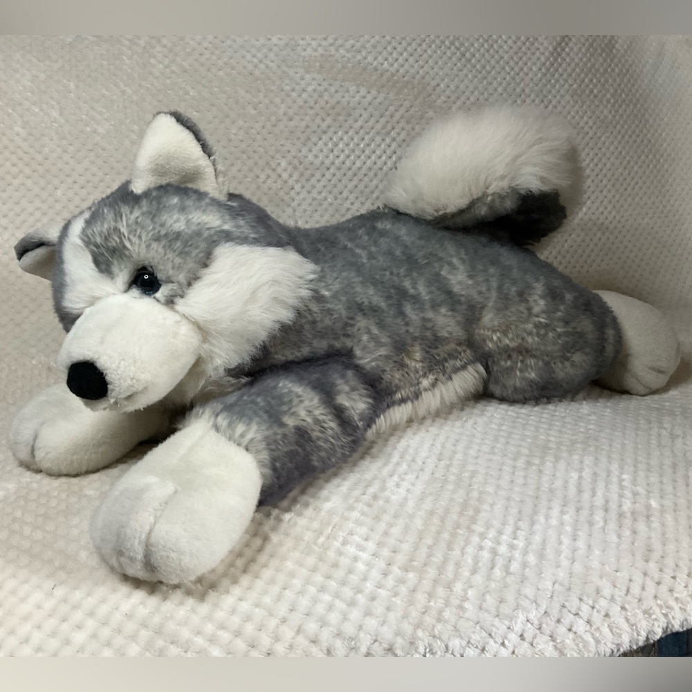 Aurora World Super Flopsie Mush Husky Dog 28 inch Plush Stuffed Animal Blue Eyes - Picture 6 of 16